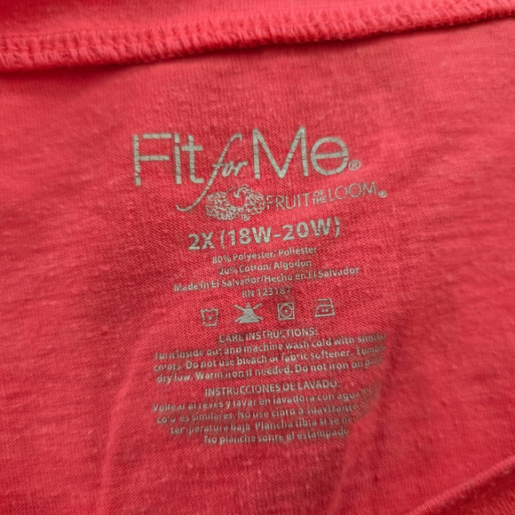 Fruit of the Loom Fit for Me T-Shirts Women's 2X 1 Gray 1 Graphic Short Sleeve - Picture 11 of 16